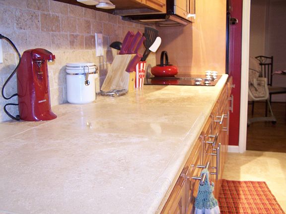 Beautiful Tile Countertop and backsplash