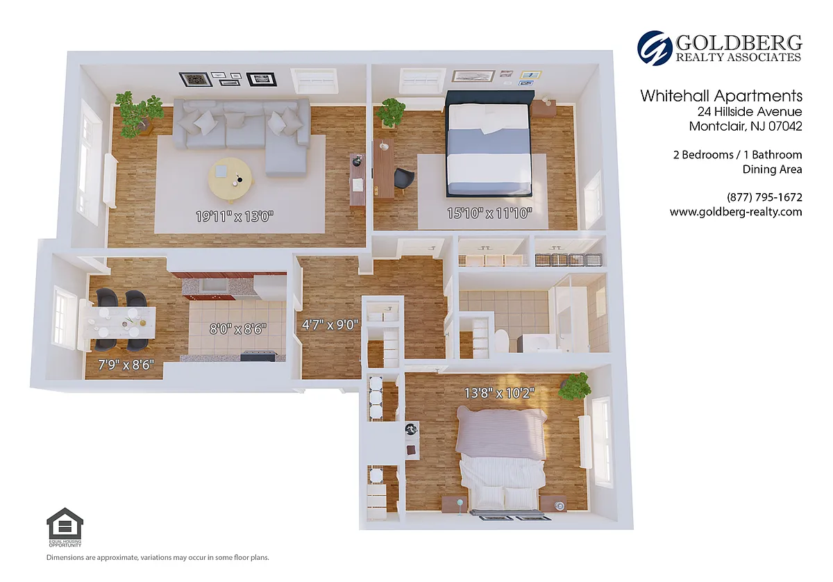 Floor plan Two Bedroom One Bath