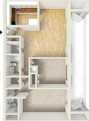 Two bedroom floor plan Two bedroom floor plan