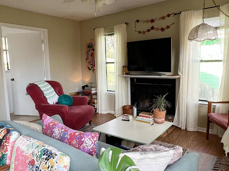Living area with fireplace