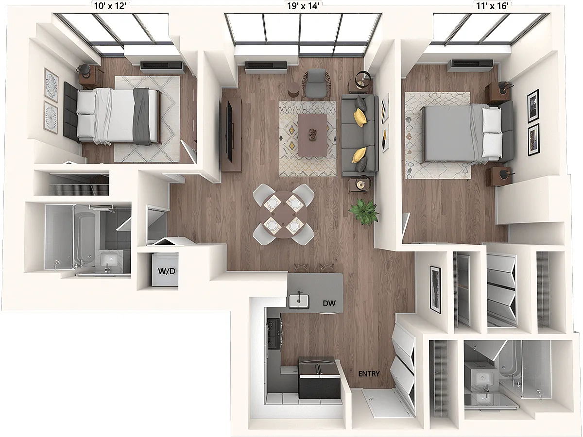 Floor plan B1-PH22-1007sq