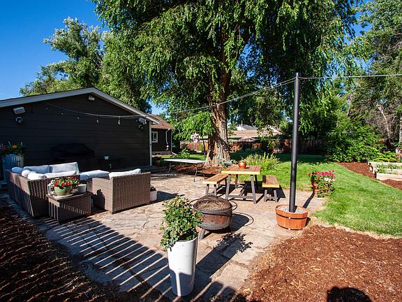 Backyard patio area