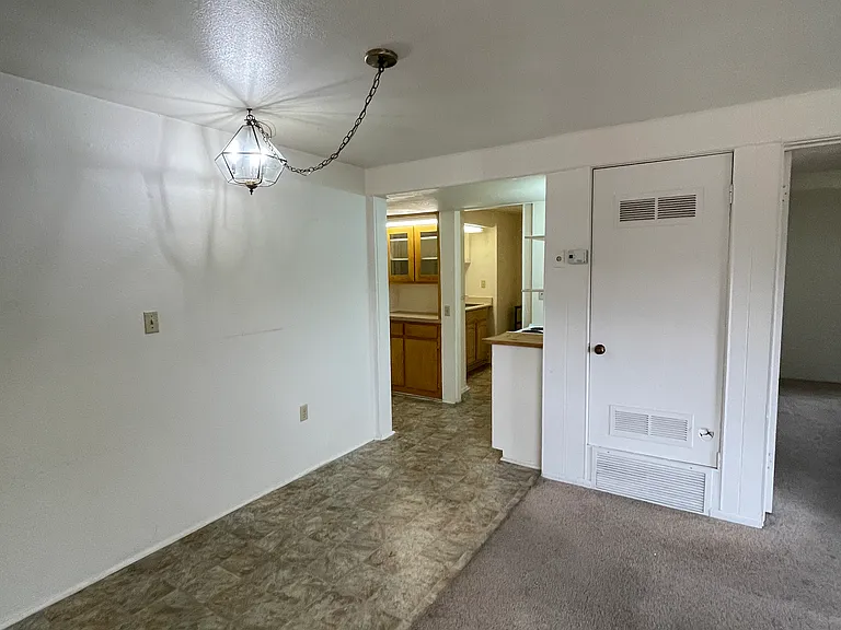 kitchen entry, living room