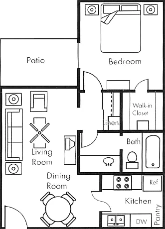 1 bedroom 1 bathroom 580 square foot floor plan 1 bedroom 1 bathroom 580 square foot floor plan