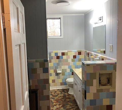 Washer hook up in bathroom