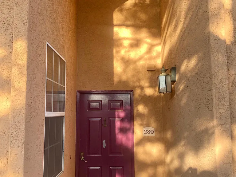 Tucked away front door entry