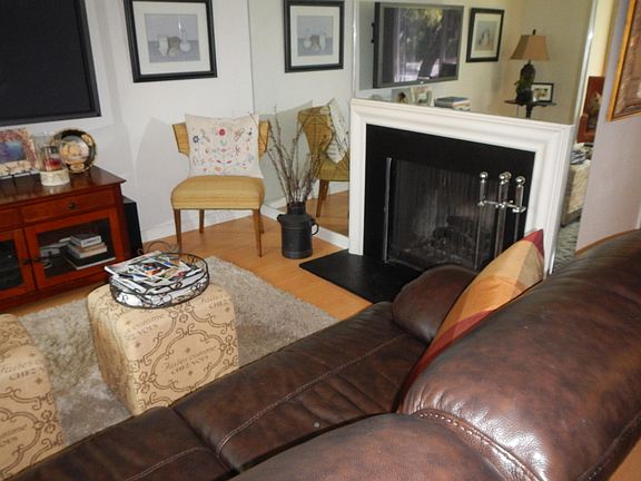 Living room with fireplace (gas and wood)