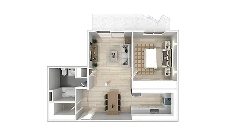 Floor plan 1 bedroom 1 bathroom