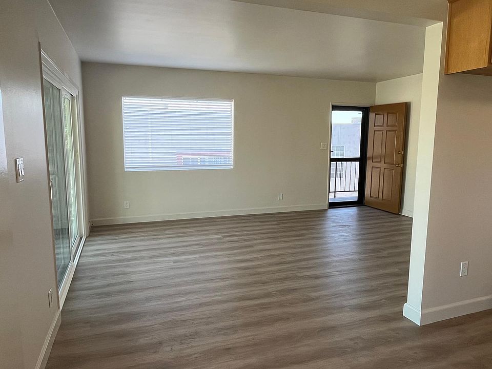 View from dining area to front door
