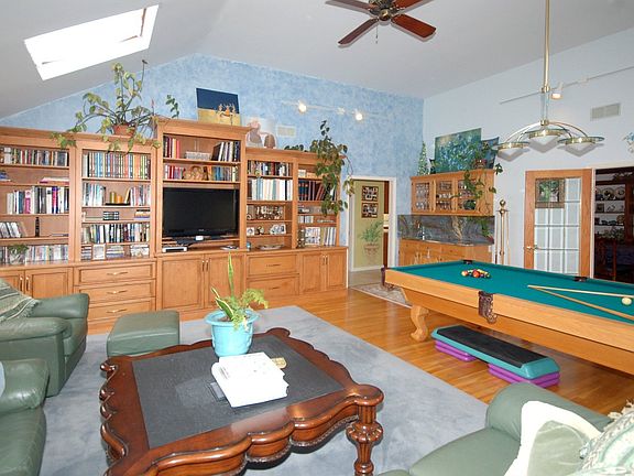 library wall, wet bar, high ceiling....