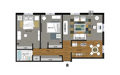 Floor plan 2 Bedroom