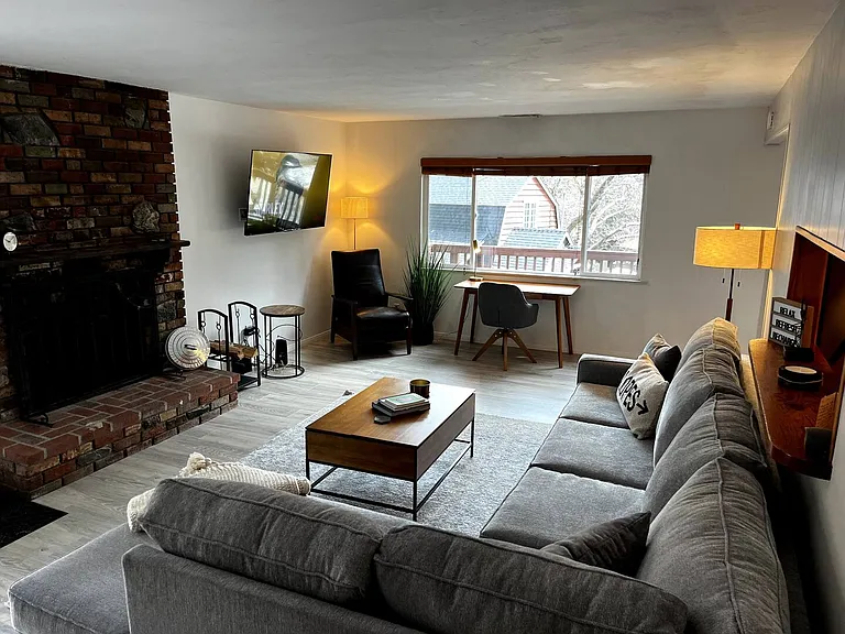 Living room with fireplace