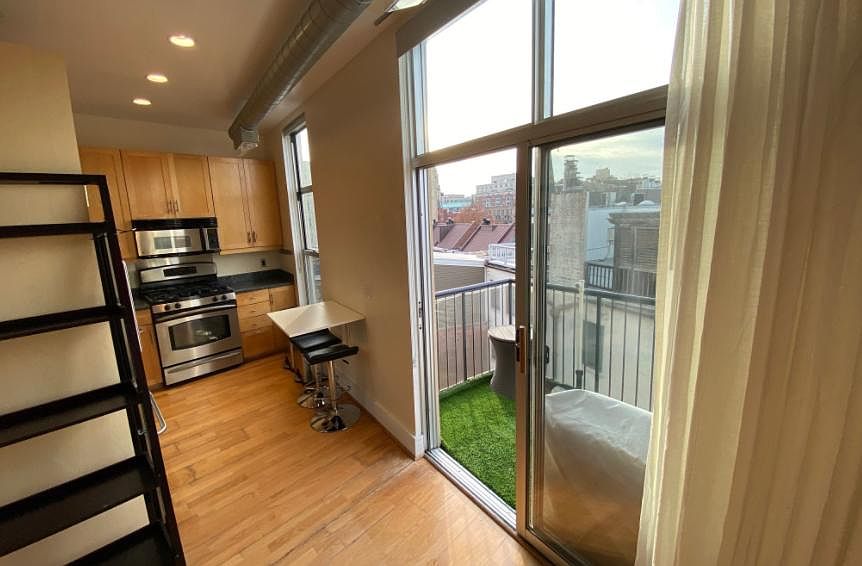 Kitchen and balcony.
