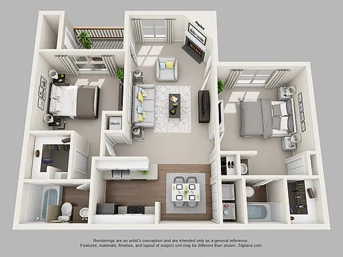 Floor plan 2 Bed 2 Bath - Buck Reno Preakness