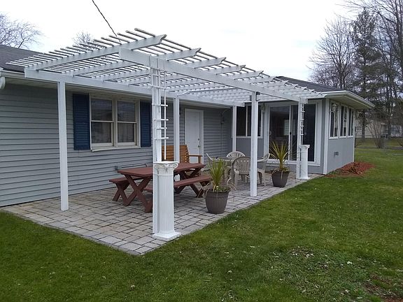 Back yard - Sunroom and patio w/arbor