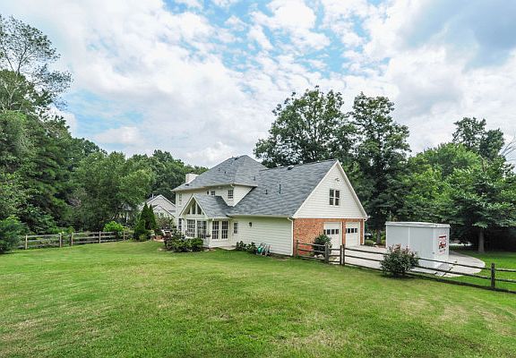 large fenced in back yard