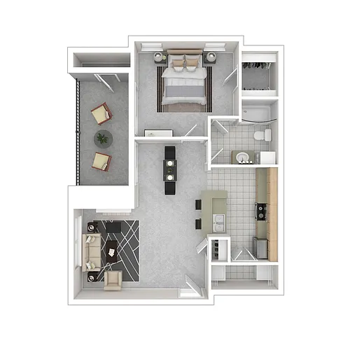 Floor plan 1 Bedroom - A1