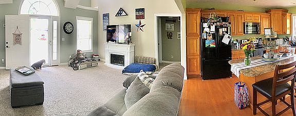 Living room and kitchen