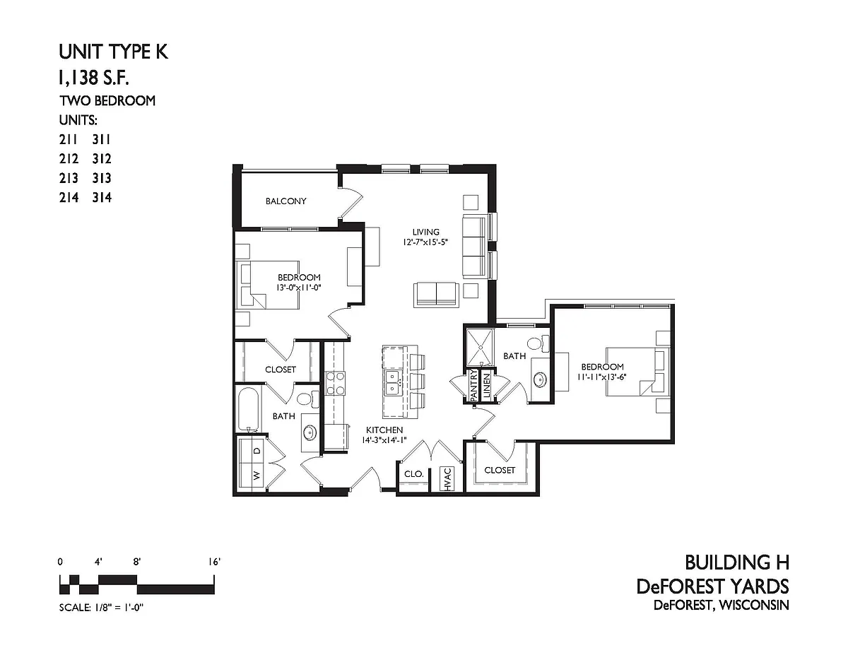 Floor plan 2 Bedroom 2 Bath