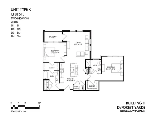 Floor plan 2 Bedroom 2 Bath