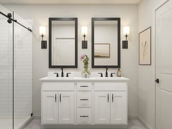 Primary bath with dual sinks