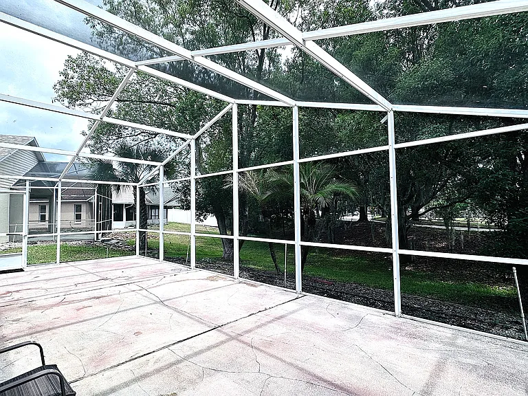 A screened lanai