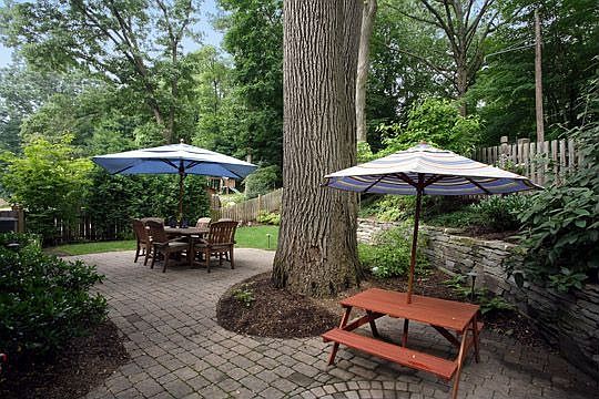Pavers in Landscaped Backyard