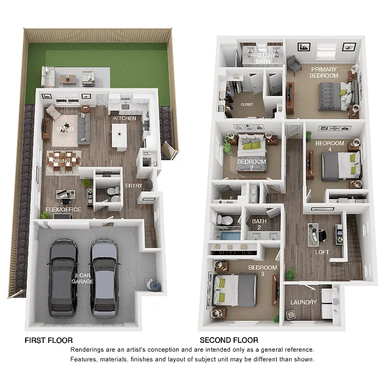Floor plan Plan 4 (w/Flex Room)