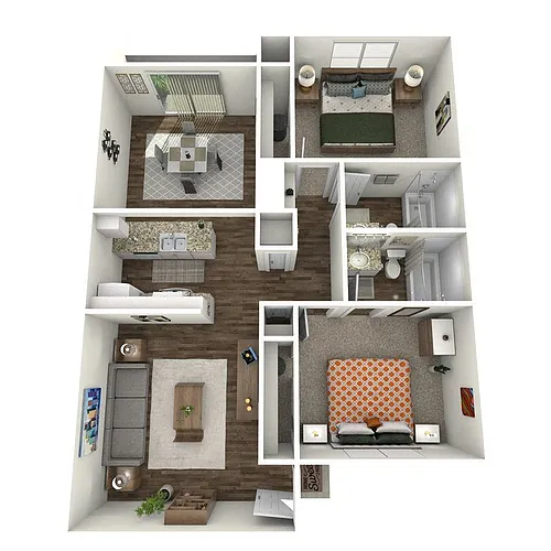 Floor plan 2 Bedroom 2 Bathroom