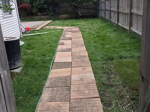 Walkway to backyard patio