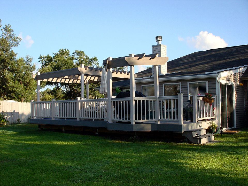 View of Elevated Deck w/Bump Out For Grill, Arbors 