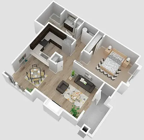 Floor plan 1X1 B