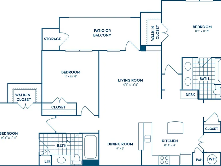 3 Bedroom | 2 Bath | 1288 SF 3 Bedroom | 2 Bath | 1288 SF