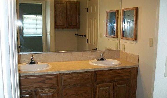 Master bath double vanity shower