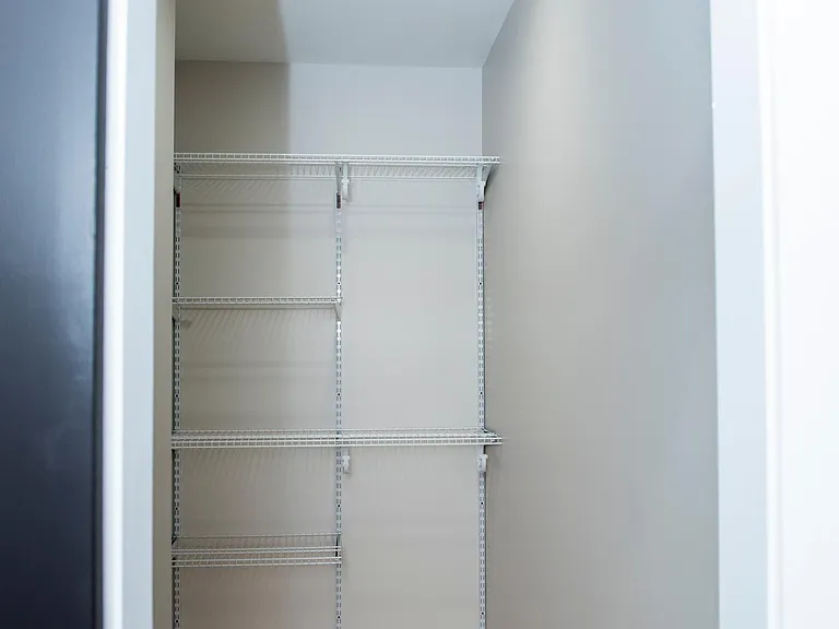 Primary walk-in closet with barn door
