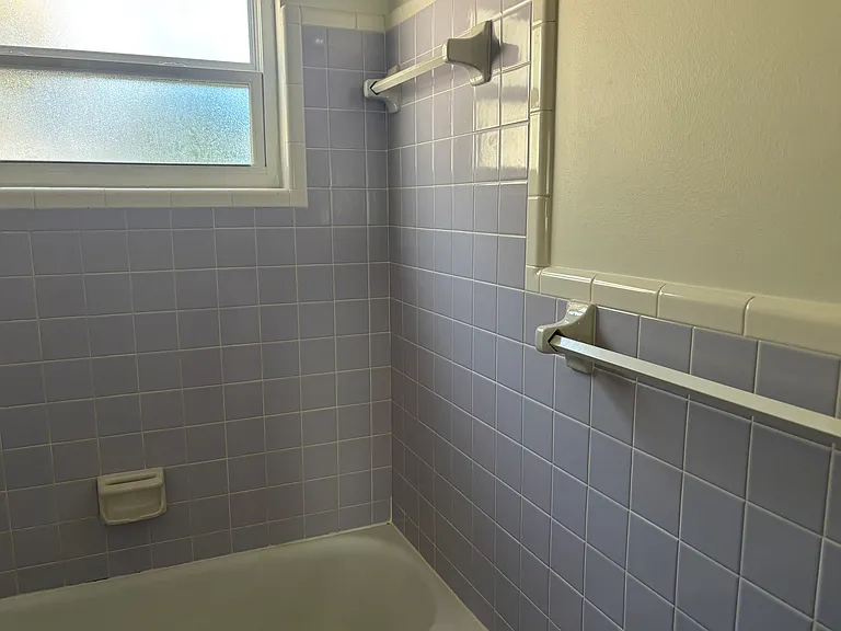 lavender bathroom tub and shower