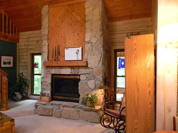 Beautiful stone fireplace