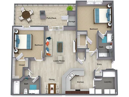 Floor plan 2X2 C