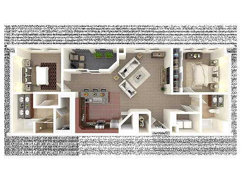 Floor plan Penthouse 2 Bedroom 2 Bathroom
