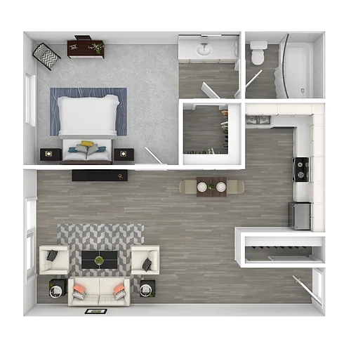 Floor plan 1X1-R