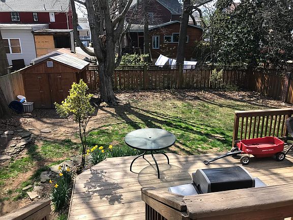 Looking out to the backyard from deck