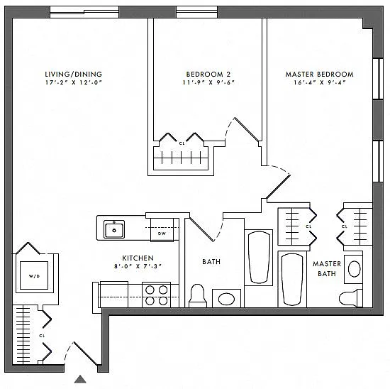 Floor plan 2 Bed/2 Bath