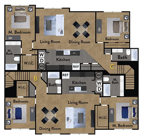 Floor plan 2x2 Villa