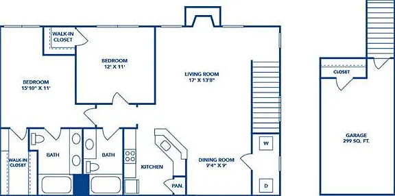 2 Bedroom | 2 Bath | 1173 SF | Attached Garage 2 Bedroom | 2 Bath | 1173 SF | Attached Garage