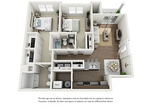Floor plan Yorkshire, 2 Bed, 2 Bath