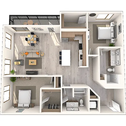 Floor plan B2 2x2-1475 SF