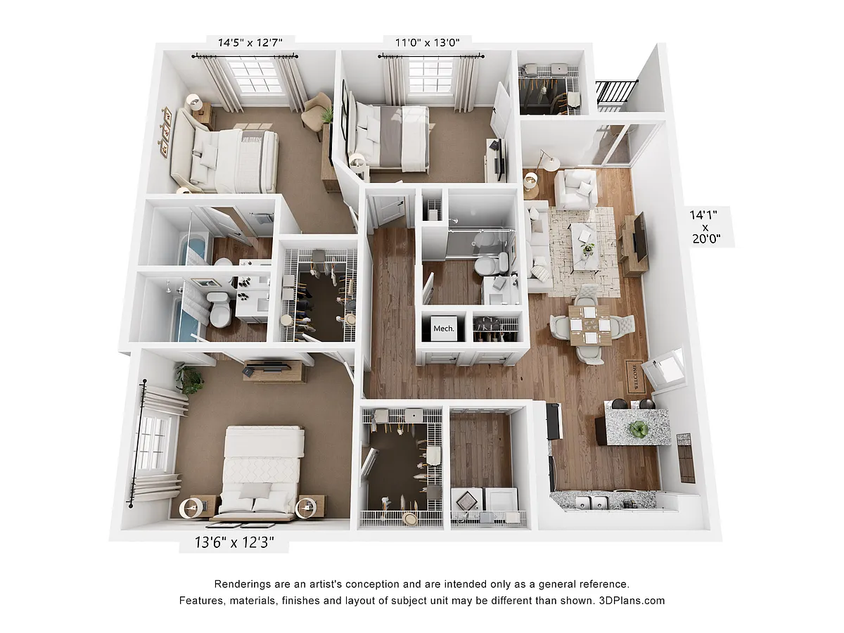Floor plan 3 Bed 3 Bath