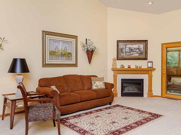 Living room and gas fireplace