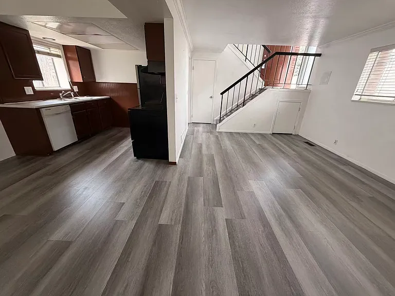 kitchen and living room