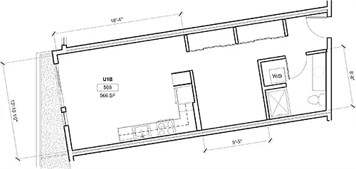 Floor plan Urban 1 Bedroom F